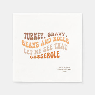 Erntedank Friendsgiving Retro Paper Napkins Serviette