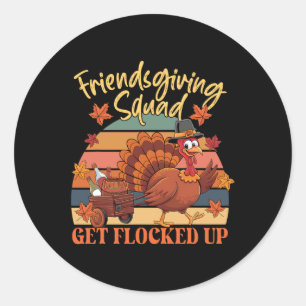 Erntedank Friendsgiving Squad wird gefangen Wo Runder Aufkleber