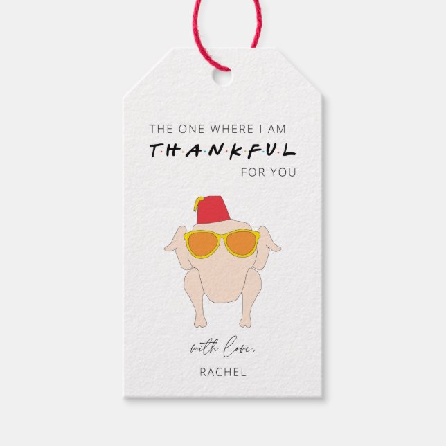 Erntedank Friendsgiving Thankful Gift Tags Geschenkanhänger (Vorderseite)