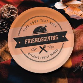 Erntedank Friendsgiving Türkei Personalisiert Pappteller