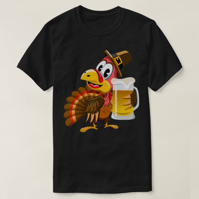 Erntedank Funny Beer Türkei T-Shirt (Design vorne)