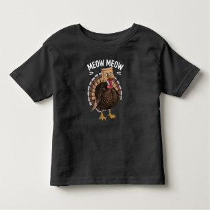 Erntedank Funny Turkey Chat Meow Fall Kleinkind T-shirt