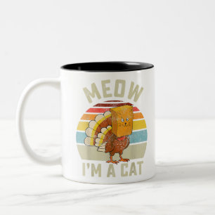 Erntedank Funny Turkey Fake Katzenjammer Frauen Mä Zweifarbige Tasse