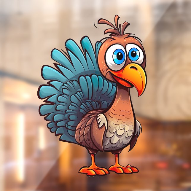 Erntedank Funny Turkey Fensterheber Fensteraufkleber (Blatt 2)