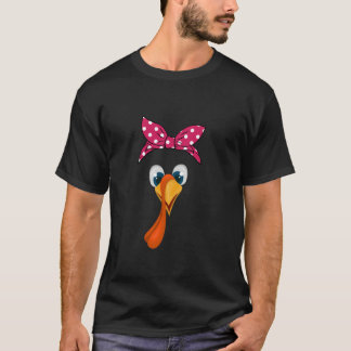 Erntedank Funny Turkey Gesichtskostartikel für W T-Shirt