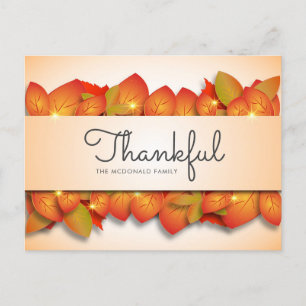 Erntedank für benutzerdefinierte Herbstlaub Postkarte