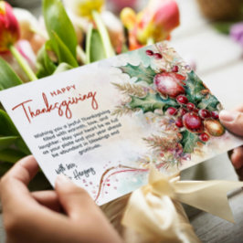 Erntedank für den BlumenWinter Feiertagskarte