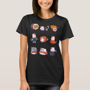Erntedank für Frauen Männer Katzenfutter Sushi Rol T-Shirt