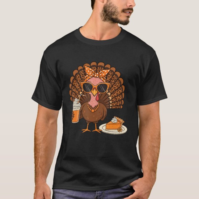 Erntedank für Frauen Türkei Kaffee trinken T-Shirt (Vorderseite)
