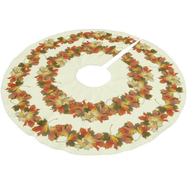 Erntedank für Herbstausgänge Polyester Weihnachtsbaumdecke (Schrägansicht)