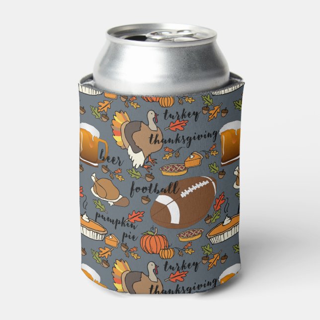 Erntedank, Fußball, Bier, Türkisches Design Dosenkühler (Kanne Vorderseite)