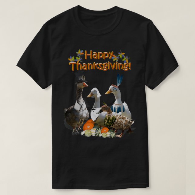 Erntedank Gänse und Enten T-Shirt (Design vorne)