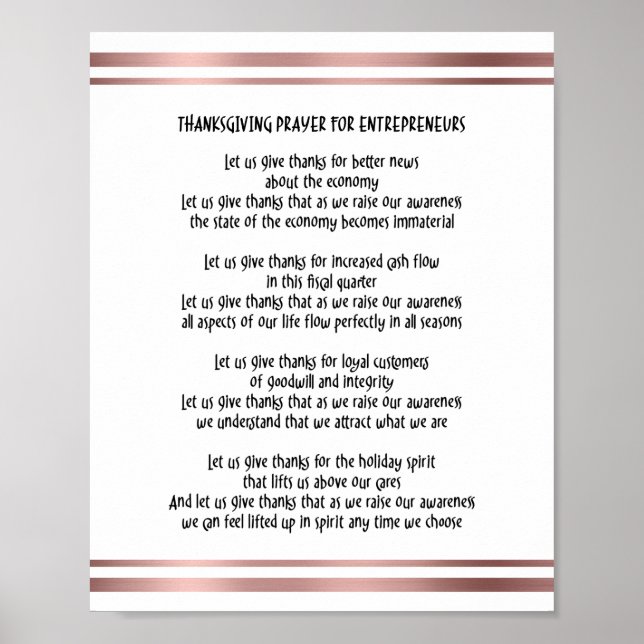 Erntedank Gebet für Unternehmer Poster (Vorne)