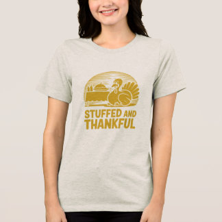 Erntedank gefüllt und dankbares T-Shirt Tri-Blend Shirt