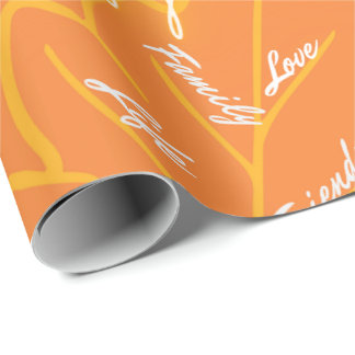 Erntedank Geschenkpackung 04- Leaf - Orange Geschenkpapier