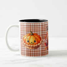 Erntedank Gingham Zwei-Tone-Kaffee-Tasse
