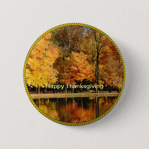Erntedank: Glücklicher Thanksgiving Button/Lapel  Button