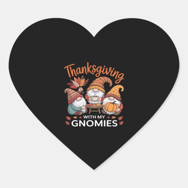 Erntedank Gnome Fall Leopard Türkei Essential T Herz-Aufkleber (Vorderseite)
