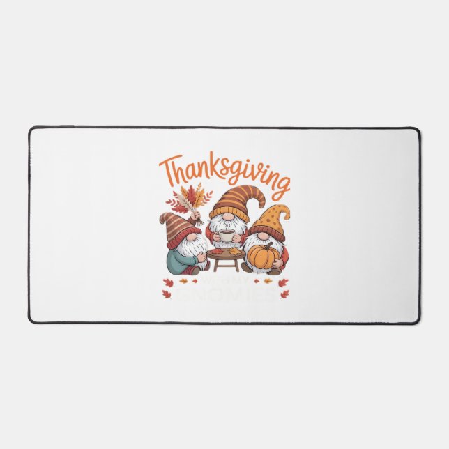 Erntedank Gnome Fall Leopard Türkei Essential T Schreibtischunterlage (Vorderseite)