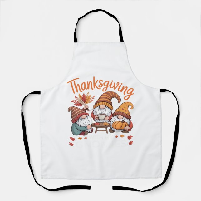Erntedank Gnome Fall Leopard Türkei Essential T Schürze (Vorderseite)