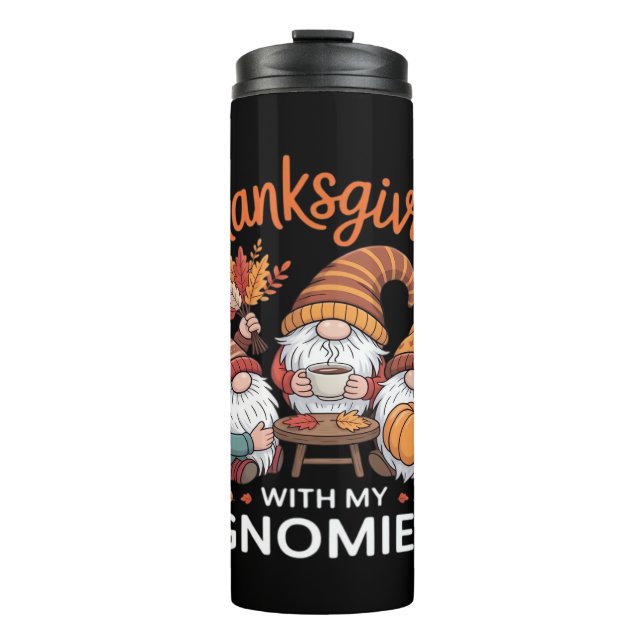 Erntedank Gnome Fall Leopard Türkei Essential T Thermosbecher (Vorderseite)