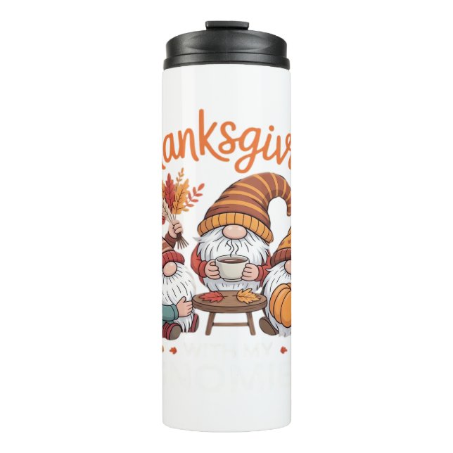Erntedank Gnome Fall Leopard Türkei Essential T Thermosbecher (Vorderseite)