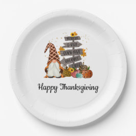 Erntedank Gnome, Herbst, Herbst, Pumpkins Party Pappteller