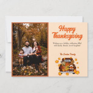 Erntedank Gnome Picture Flat Holiday Card Feiertagskarte