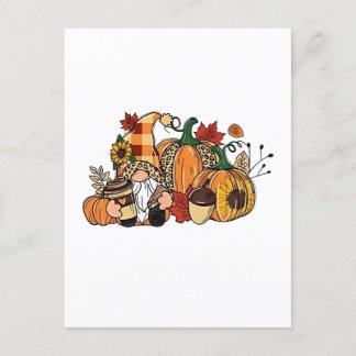 Erntedank Gnomes Herbstlaubs Gnomes Funny Fall Einladungspostkarte