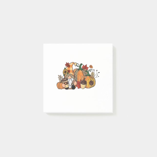 Erntedank Gnomes Herbstlaubs Gnomes Funny Fall Post-it Klebezettel (Vorderseite)
