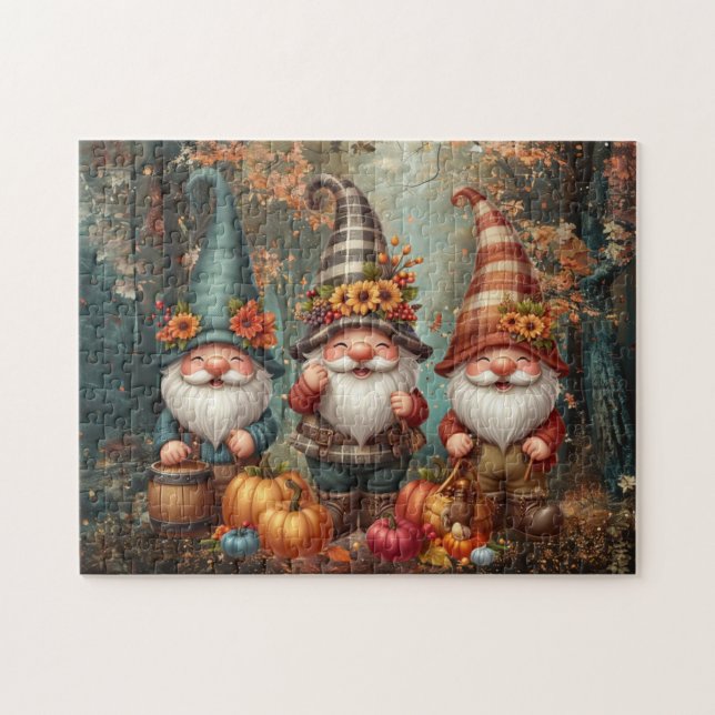 Erntedank Gnomes Trio Puzzle (Horizontal)