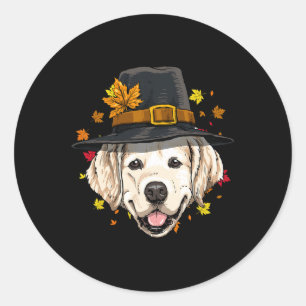 Erntedank Golden Retriever Pilgriever Türkei Day A Runder Aufkleber