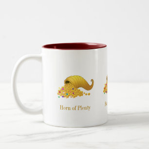 Erntedank Goldenes Füllhorn Zweifarbige Tasse