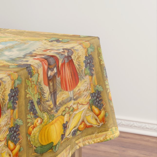 Erntedank Grateful Pilgrims Table Tuch Tischdecke (Beispiel)