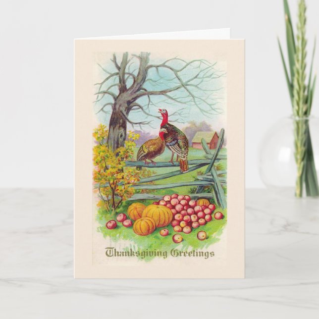"Erntedank Greetings"-Karte Feiertagskarte (Vorderseite)