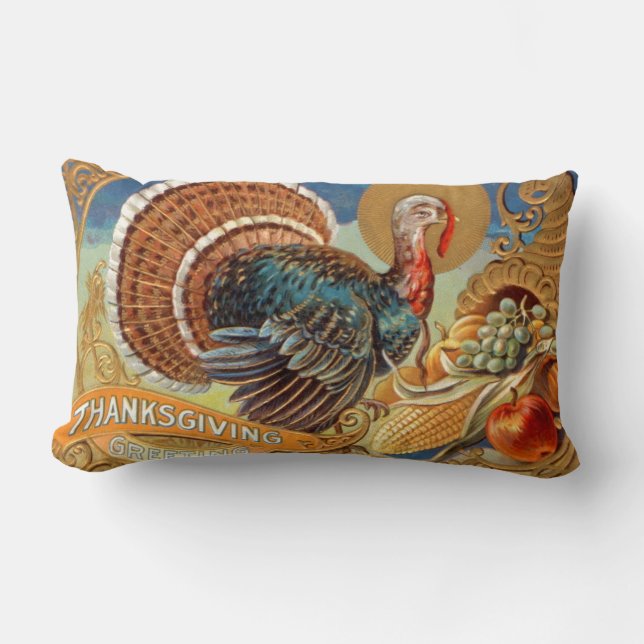 Erntedank Greetins Vintag Pillow Lendenkissen (Vorderseite)
