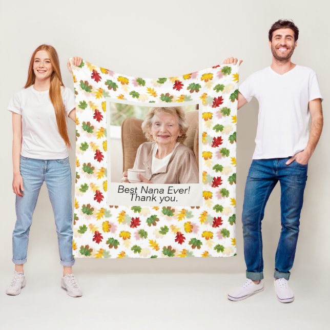 Erntedank Großeltern Gift Fall Verlassen Farbenfro Fleecedecke (Beispiel)