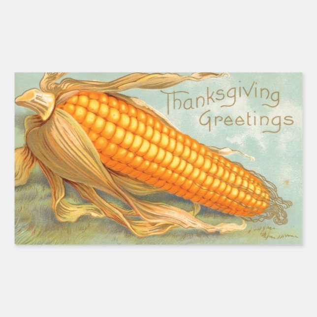 Erntedank Grußkorn auf Cob Vintag Sticker (Vorderseite)
