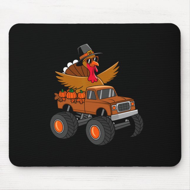 Erntedank-GTruthahn-Reiten-Monstertruck  Mousepad (Vorne)