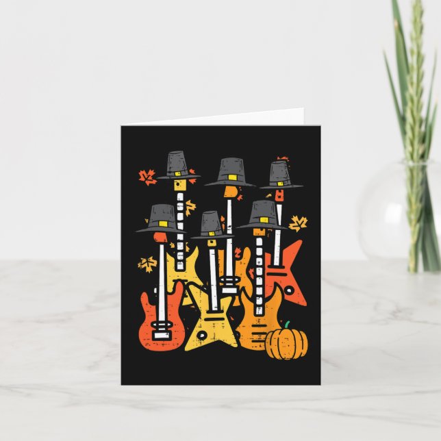 Erntedank Guitars Fall Rock Music Riocker Men B Karte (Vorderseite)