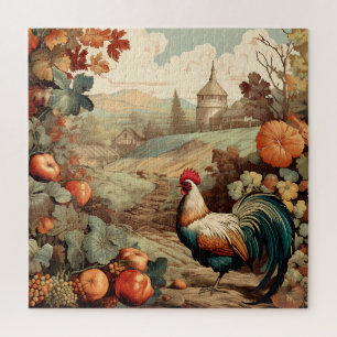 Erntedank-Hahn Farm Scheune Herbstfarben