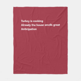 Erntedank Haiku Gedicht Minimal Burgundy Fleecedecke