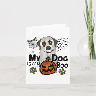 Erntedank Halloween fällt mein Hund ist meine Boot Karte
