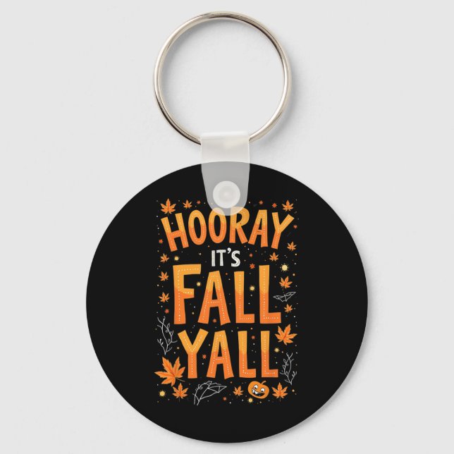 Erntedank Halloween sein Fall Y'all Fall Schlüsselanhänger (Vorderseite)