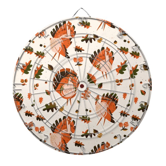 Erntedank Happy Turkey Day Mustergeschenk Dartscheibe (vorne)