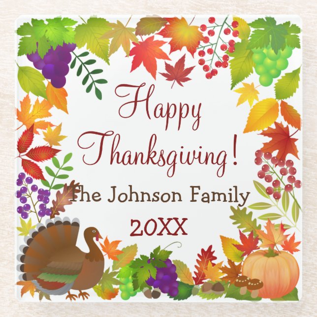 Erntedank Harvest Glasuntersetzer (Vorderseite)