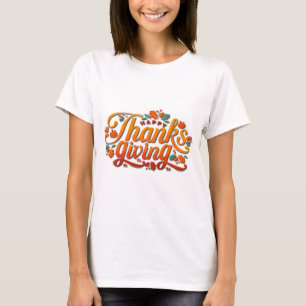 Erntedank Herbst Blätter und Kürbis T-Shirt