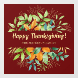 Erntedank Herbst Blätter Wasserfarbe Fensteraufkleber