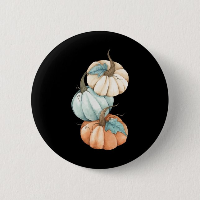Erntedank Herbst Saison Niedlich farbige Paste Button (Vorderseite)