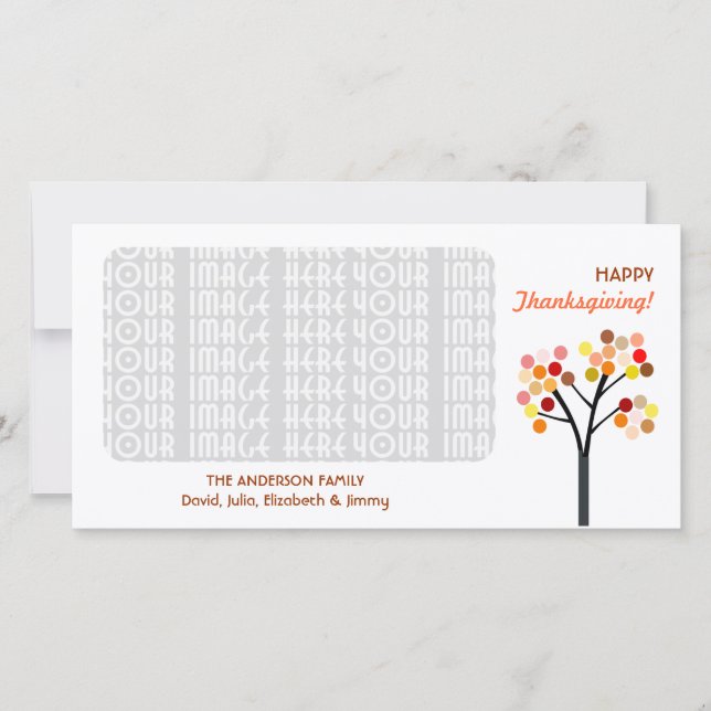 Erntedank Herbstbaum Feiertagskarte (Vorderseite)